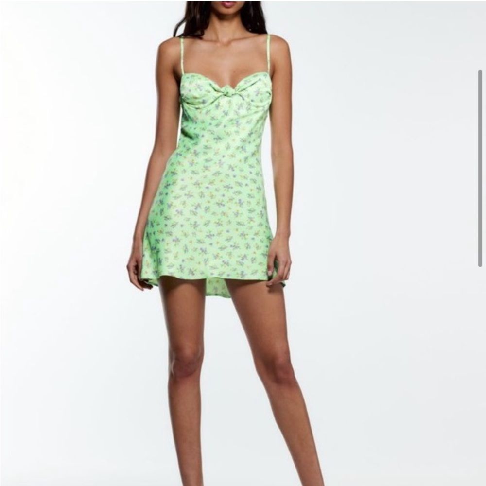 Zara floral‎ print mini satin summer dress M